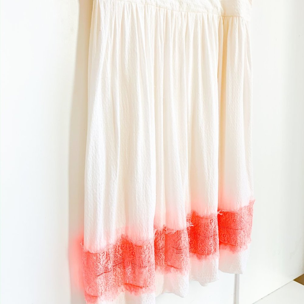 free people sleeveless dress w/neon pink frills - Picture 7 of 8